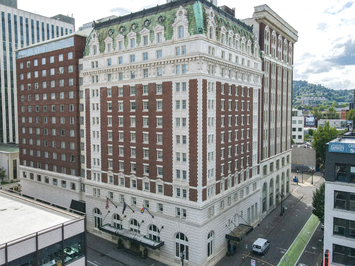 The Benson Hotel's historic exterior in Portland
